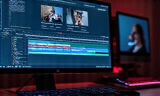Video editing timeline on a screen